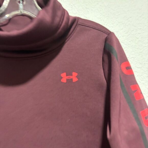 Under Armour Coldgear Womens Maroon Size‎ M Long Sleeve Funnel Neck Sweatshirt - Picture 5 of 8